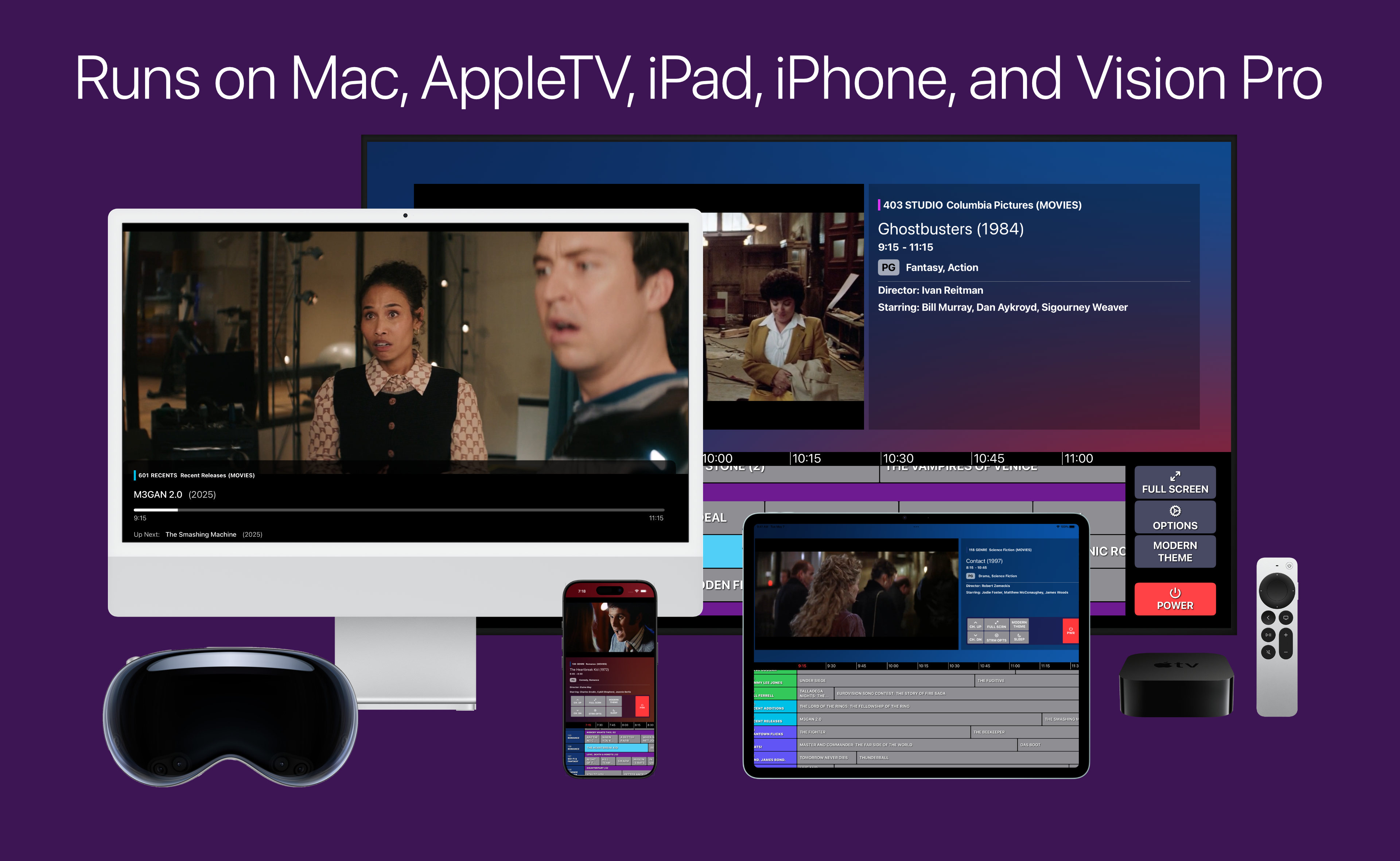 Coax product image - runs on Mac, AppleTV, iPad, iPhone, and Vision Pro